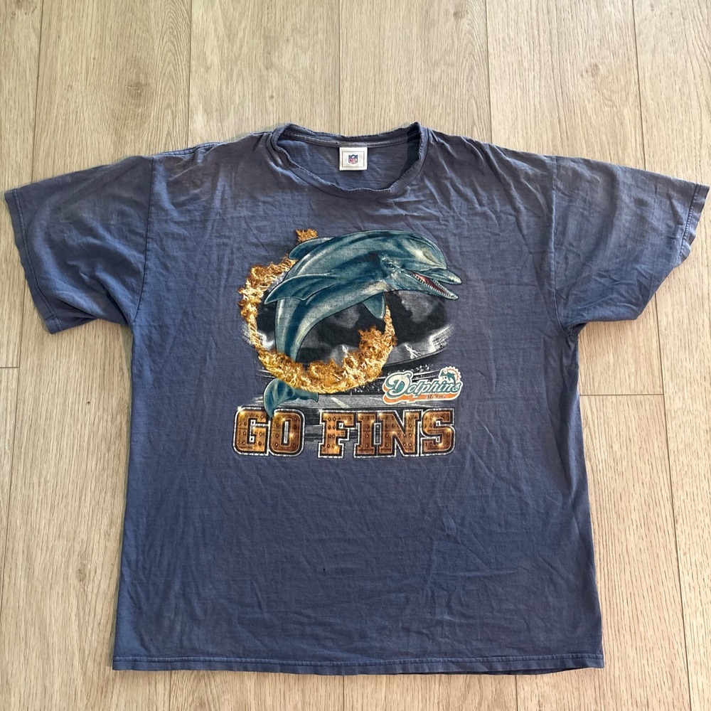 Vintage 90s Miami Dolphins NFL Sports Graphic T Shirt  Mens XL Football Tee